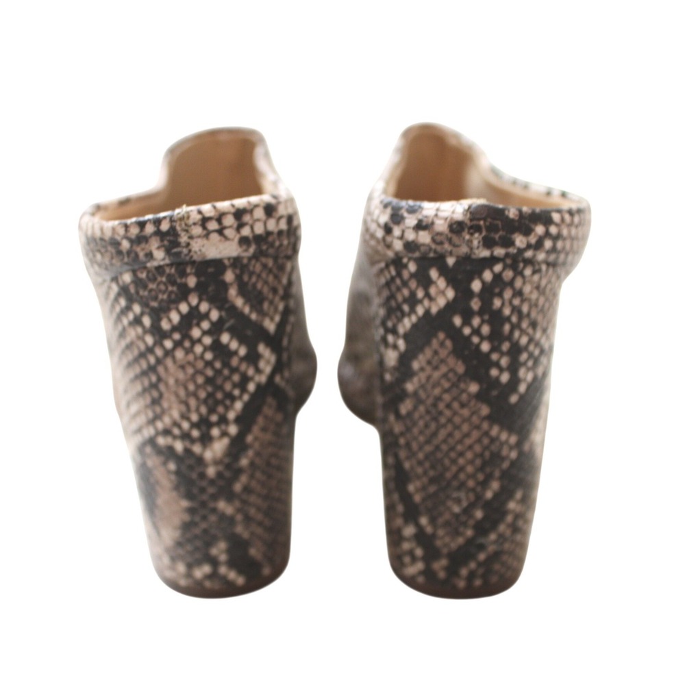 Call It Spring Snakeskin Mules Women 8.5 Grey Vegan Block Heel Pointed Toe - Picture 3 of 6